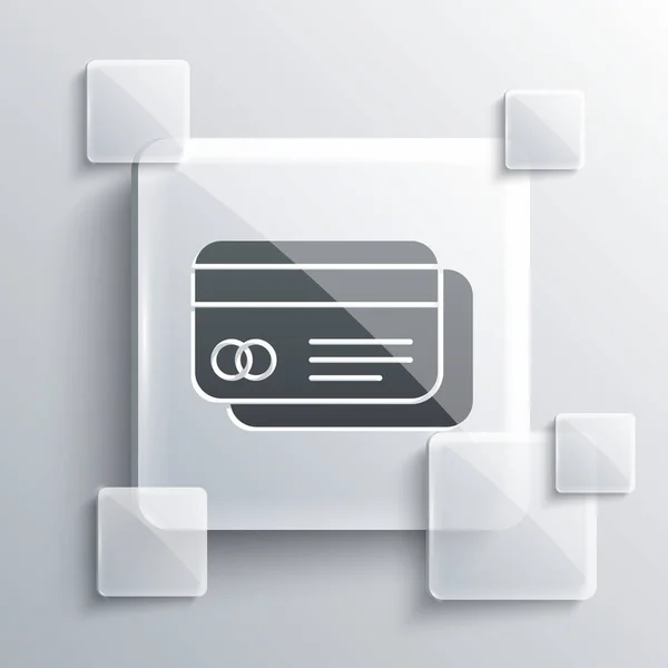 Иконка Grey Credit Card Изолирована Сером Фоне Оплата Онлайн Снятие — стоковый вектор