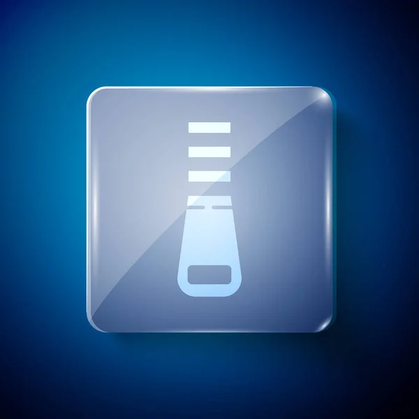 Witte Rits Pictogram Geïsoleerd Blauwe Achtergrond Vierkante Glazen Panelen Vector — Stockvector