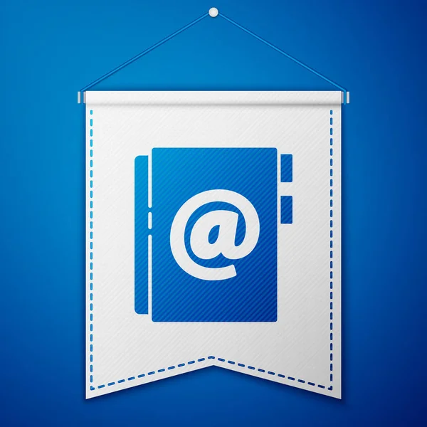 Icône Carnet Adresses Bleu Isolé Sur Fond Bleu Carnet Adresse — Image vectorielle