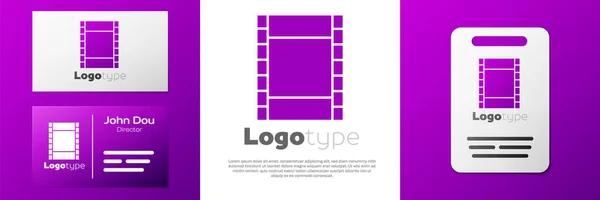 Logotype Play Video Icon Isolated White Background Film Strip Sign — Stock Vector