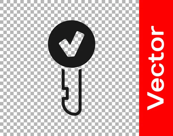 Black Key Symbol Isoliert Auf Transparentem Hintergrund Vektorillustration — Stockvektor