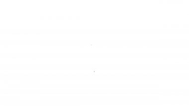 Beyaz arkaplanda siyah çizgi çiçek simgesi izole edildi. 4K Video hareketli grafik canlandırması