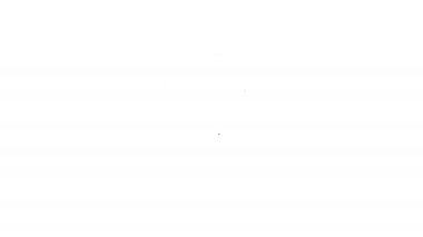 Su için siyah çizgi bahçe spreyi, gübre, beyaz arka planda izole edilmiş kimyasal ikon. 4K Video hareketli grafik canlandırması