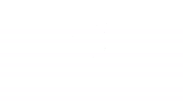 Černá čára Zahradní postřikovač na vodu, hnojivo, ikona chemikálií izolovaných na bílém pozadí. Grafická animace pohybu videa 4K — Stock video