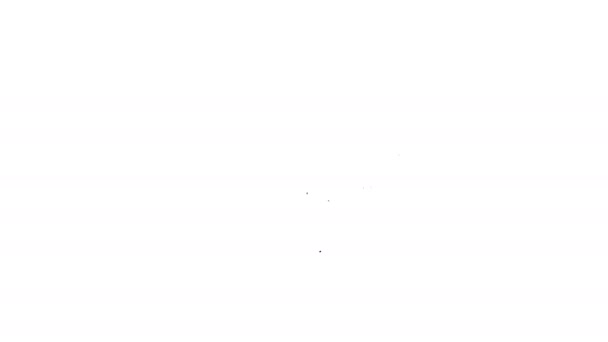 Linha preta Apple no ícone do saco isolado no fundo branco. Maçãs num saco de lona. Mercado de agricultores. Animação gráfica em movimento de vídeo 4K — Vídeo de Stock