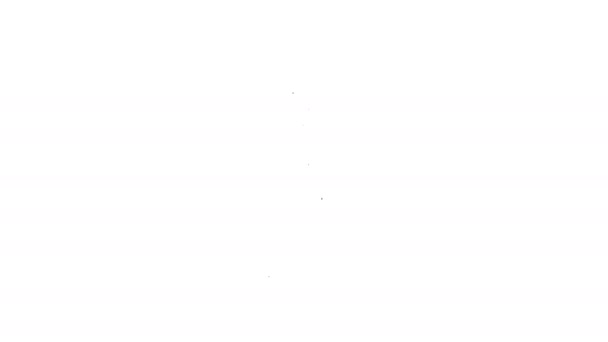 Schwarze Linie Blume im Topf Symbol isoliert auf weißem Hintergrund. Pflanze, die im Topf wächst. Topfpflanzenschild. 4K Video Motion Grafik Animation — Stockvideo