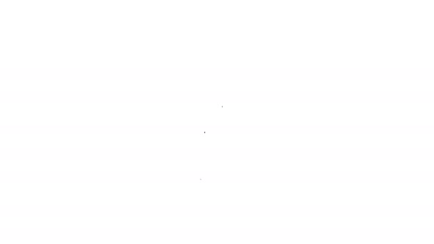 Schwarze Linie Baum-Symbol isoliert auf weißem Hintergrund. Symbol Wald. 4K Video Motion Grafik Animation — Stockvideo
