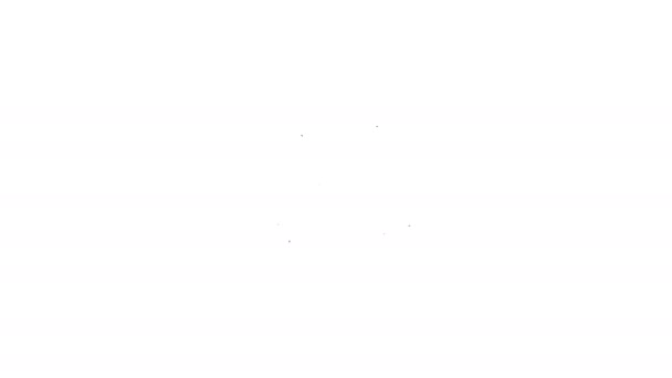 Μαύρη γραμμή Φτυάρι και εικόνα τσουγκράνα απομονώνονται σε λευκό φόντο. Εργαλείο για κηπουρική, γεωργία, κηπουρική, γεωργία. Καλλιεργητής εδάφους. 4K Γραφική κίνηση κίνησης βίντεο — Αρχείο Βίντεο