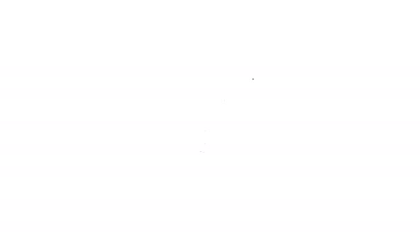 Черная линия Упаковка с семенами определенного значка растения, выделенного на белом фоне. Видеографическая анимация 4K — стоковое видео