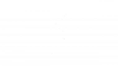 Esrar ikonundaki siyah çizgi bitkisi beyaz arkaplanda izole edilmiş. Tencerede yetişen bir bitki. Saksı bitkisi işareti. 4K Video hareketli grafik canlandırması