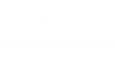 Beyaz arka planda izole edilmiş özel bir bitki simgesinin tohumlarıyla dolu siyah çizgi paketi. 4K Video hareketli grafik canlandırması