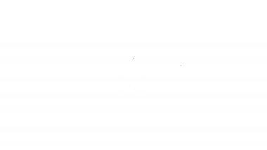 Beyaz arkaplanda siyah hat telefon ikonu izole edildi. Sabit telefon. 4K Video hareketli grafik canlandırması