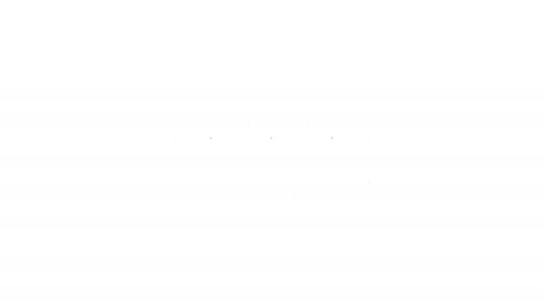 Línea negra Valla de jardín icono de madera aislado sobre fondo blanco. Animación gráfica de vídeo 4K — Vídeo de stock