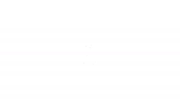 Zwarte lijn Tuinieren handgemaakte schaar voor het trimmen pictogram geïsoleerd op witte achtergrond. Snoeischaar met houten handgrepen. 4K Video motion grafische animatie — Stockvideo