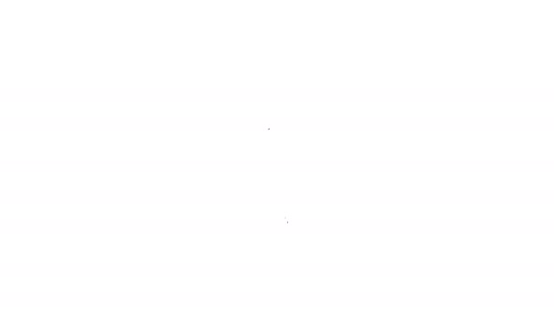 Linea nera Icona fiore isolata su sfondo bianco. Animazione grafica 4K Video motion — Video Stock
