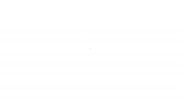 Μαύρη γραμμή εικονίδιο καρότου απομονωμένο σε λευκό φόντο. 4K Γραφική κίνηση κίνησης βίντεο — Αρχείο Βίντεο