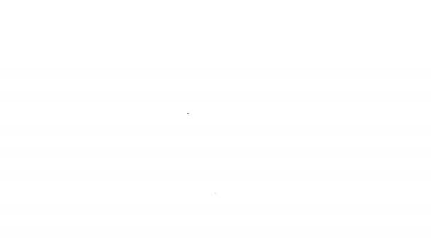 Línea negra Ubicación con icono de flor aislado sobre fondo blanco. Animación gráfica de vídeo 4K — Vídeos de Stock