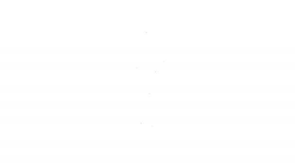 Línea negra Icono de maíz aislado sobre fondo blanco. Animación gráfica de vídeo 4K — Vídeo de stock