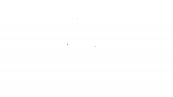 Línea negra Teléfono móvil con icono de pregunta aislado sobre fondo blanco. Animación gráfica de vídeo 4K — Vídeo de stock