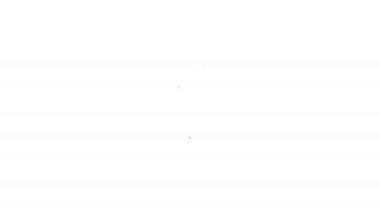 Siyah çizgi otel servis çanı simgesi beyaz arkaplanda izole edildi. Resepsiyon zili. 4K Video hareketli grafik canlandırması