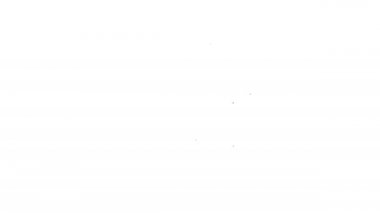 Beyaz arkaplanda işaret simgesi olan siyah çizgi evi. Emlakçı ya da köy elit sınıfı. 4K Video hareketli grafik canlandırması