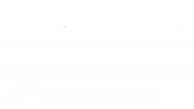 Beyaz arka planda siyah çizgi ev planı simgesi izole edildi. 4K Video hareketli grafik canlandırması