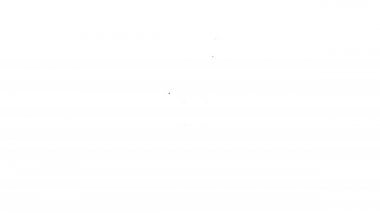 Beyaz arka planda siyah çizgi ev simgesi izole edildi. Ev sembolü. 4K Video hareketli grafik canlandırması