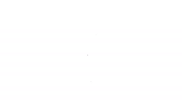 Černá čára Umístění s ikonou lovného zařízení izolované na bílém pozadí. Grafická animace pohybu videa 4K — Stock video