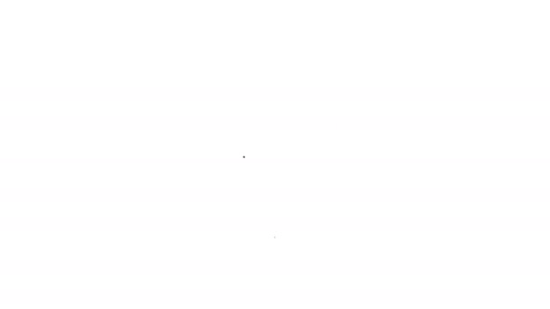 ブラックラインテキスト付きスピーチバブル白い背景に隔離されたヘルプアイコン。4Kビデオモーショングラフィックアニメーション — ストック動画