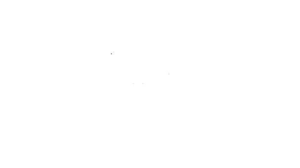 Ligne noire Bouclier avec texte FAQ icône d'information isolé sur fond blanc. Panneau de garde. Sécurité, sûreté, protection, concept de vie privée. Animation graphique de mouvement vidéo 4K — Video