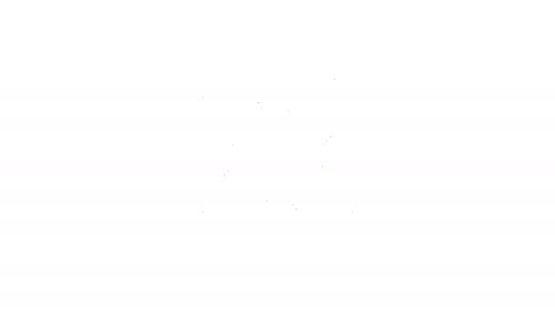 Fekete vonal Lifebuoy ikon elszigetelt fehér háttér. Mentőöv szimbólum. 4K Videó mozgás grafikus animáció — Stock videók