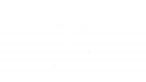 Portapapeles de línea negra con icono de servicio de 24 horas aislado sobre fondo blanco. Animación gráfica de vídeo 4K — Vídeos de Stock