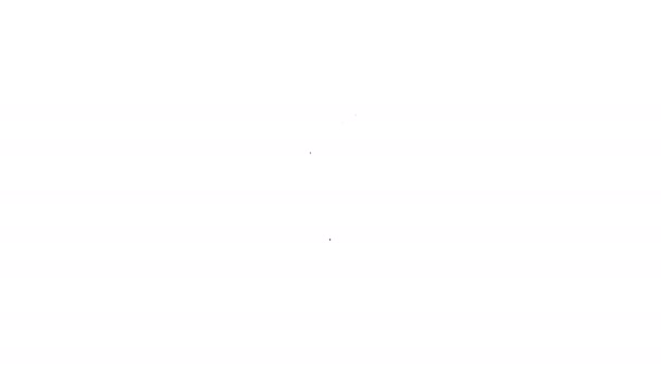 Ligne noire icône cloche de service Hôtel isolé sur fond blanc. Cloche de réception. Animation graphique de mouvement vidéo 4K — Video