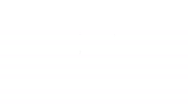Icono de contrato de Black line House aislado sobre fondo blanco. Servicio de creación de contratos, formación de documentos, composición del formulario de solicitud. Animación gráfica de vídeo 4K — Vídeo de stock