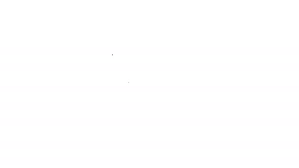 Černá čára Dům pod ochranou ikona izolované na bílém pozadí. Domov a štít. Ochrana, bezpečnost, ochrana, obrana, obrana. Grafická animace pohybu videa 4K — Stock video