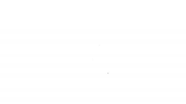 Casa de línea negra bajo icono de protección aislado sobre fondo blanco. Hogar y cerradura. Protección, seguridad, protección, concepto de defensa. Animación gráfica de vídeo 4K — Vídeo de stock