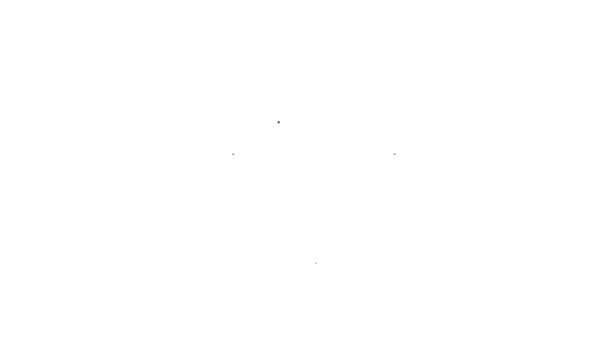 Ligne noire Icône Maison isolée sur fond blanc. Symbole domestique. Animation graphique de mouvement vidéo 4K — Video