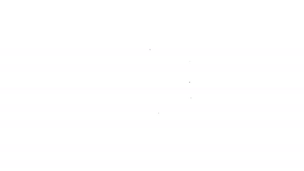 Черная линия Указатель карты с изображением дома изолирован на белом фоне. Символ метки местоположения. Видеографическая анимация 4K — стоковое видео