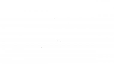 Beyaz arka planda izole edilmiş kalp şekli simgesi olan siyah çizgi evi. Aşk ev sembolü. Aile, emlak ve gayrimenkul. 4K Video hareketli grafik canlandırması