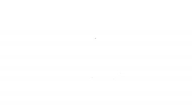 Siyah çizgili alışveriş arabası simgesi beyaz arkaplanda izole edilmiş. İnternetten satın alma konsepti. Servis tabelası. Süpermarket sepeti sembolü. 4K Video hareketli grafik canlandırması