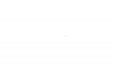 Beyaz arkaplanda siyah çizgi Finans belgesi simgesi izole edildi. Fatura ya da fatura konsepti için kağıt banka belgesi. 4K Video hareketli grafik canlandırması