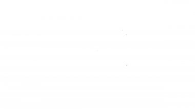 Siyah çizgi kağıt para yığını beyaz arka planda izole nakit ikonu. Para desteleri. Para birimi. 4K Video hareketli grafik canlandırması