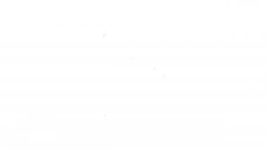 Beyaz arkaplanda siyah çizgi resim ikonu izole edildi. 4K Video hareketli grafik canlandırması