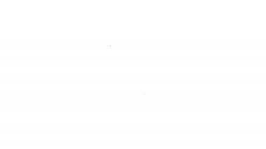 Tee ikonundaki siyah çizgi golf topu beyaz arka planda izole edildi. 4K Video hareketli grafik canlandırması