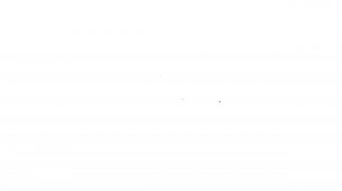 Siyah çizgi posta pulu simgesi beyaz arkaplanda izole edildi. 4K Video hareketli grafik canlandırması