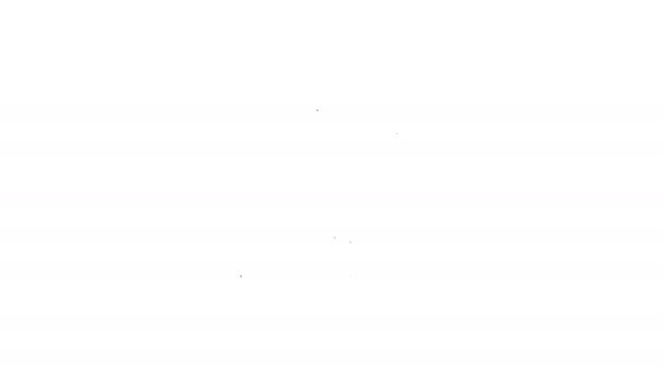 Casa de línea negra con icono de forma de corazón aislado sobre fondo blanco. El símbolo del amor en casa. Familia, bienes raíces y bienes raíces. Animación gráfica de vídeo 4K — Vídeo de stock