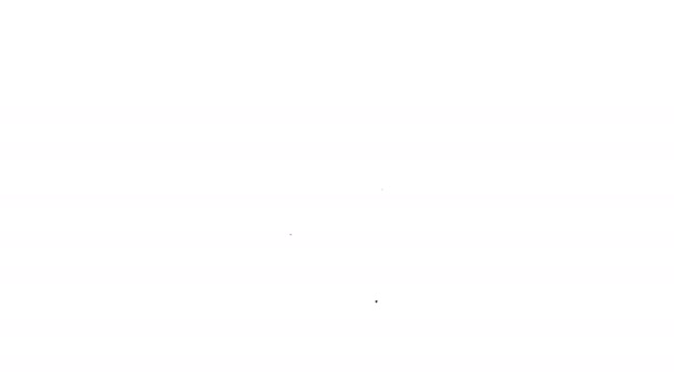 Linha preta Ícone de plano da casa isolado no fundo branco. Animação gráfica em movimento de vídeo 4K — Vídeo de Stock