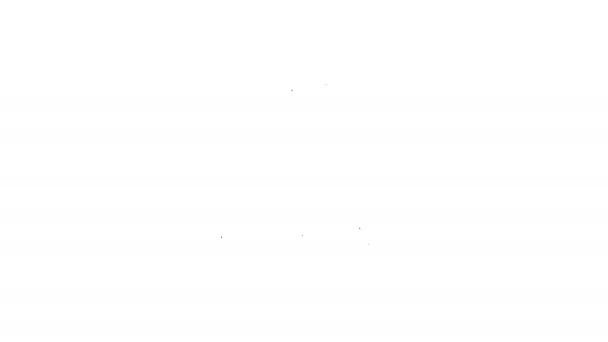 Linha preta Pesquisa ícone da casa isolado no fundo branco. Símbolo imobiliário de uma casa sob lupa. Animação gráfica em movimento de vídeo 4K — Vídeo de Stock