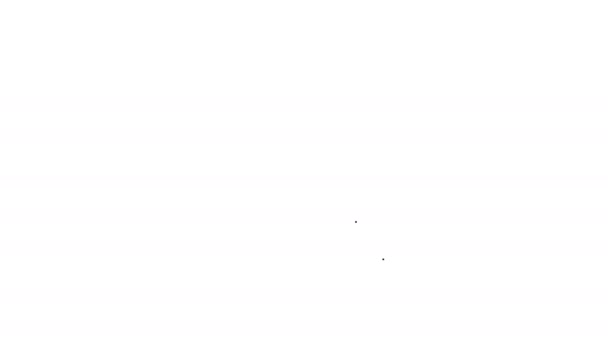 Schwarze Linie Online-Immobilienhaus auf Tablet-Symbol isoliert auf weißem Hintergrund. Immobilienkreditkonzept, mieten, kaufen, kaufen. 4K Video Motion Grafik Animation — Stockvideo