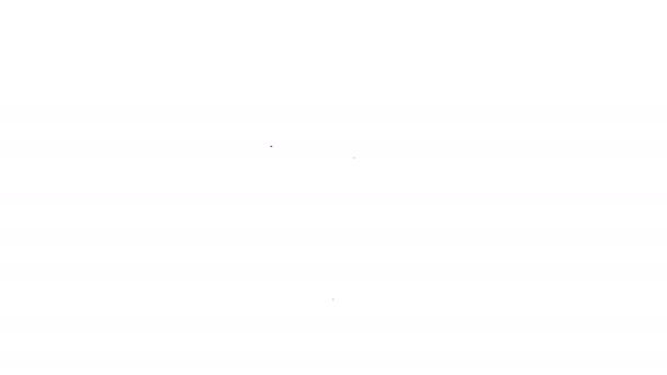블랙 라인 캐시 위치핀 아이콘 흰색 배경에서 분리. 시인 과 달러 상징. 돈의 위치. 사업 과 투자 개념. 4K 비디오 모션 그래픽 애니메이션 — 비디오